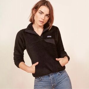 Patagonia Women’s Re-Tool Snap-T Pullover Fleece in Black, Size Medium (M)